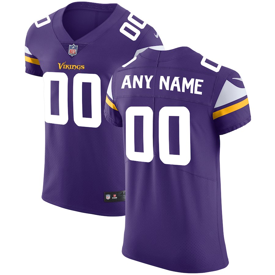 Men's Minnesota Vikings Purple Vapor Untouchable Custom Elite NFL Stitched Jersey